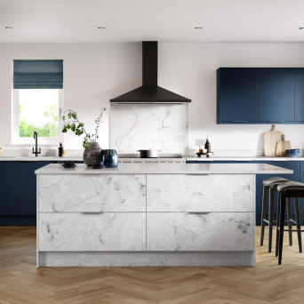 Zurfiz Supermatt Cascade Blue Kitchen
