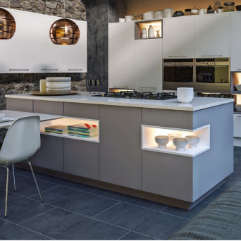 Zurfiz Supermatt Dust Grey Kitchen