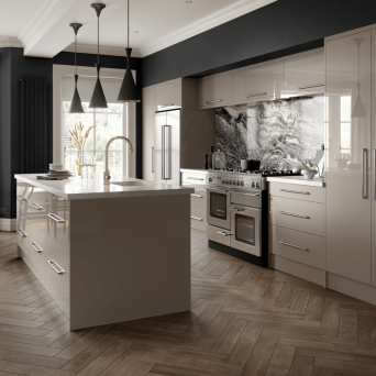 Zurfiz Ultragloss Stone Grey Kitchen
